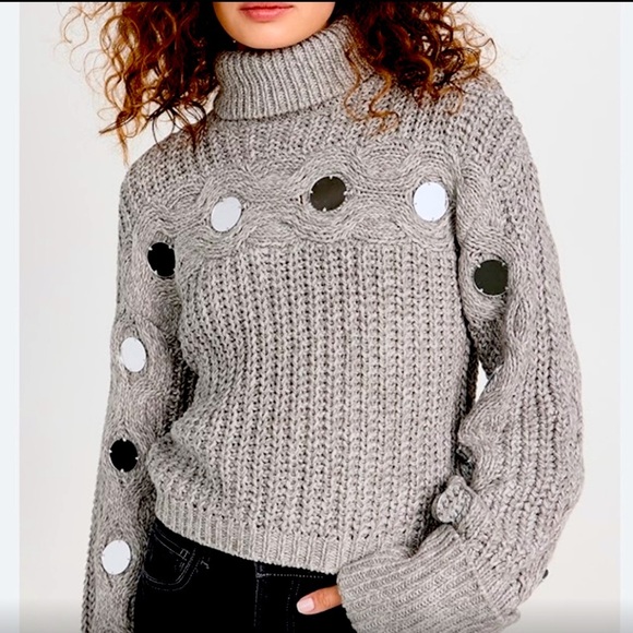 STAUD Sweaters - NWOT STAUD Vernacular Sweater Grey/Silver size XS chunky turtleneck $395